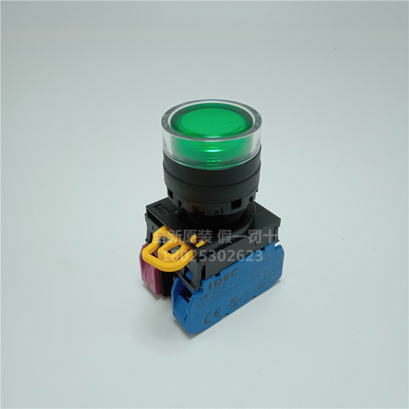 全新原裝IDEC和泉22孔帶燈自復位按鈕開關YW1L-MF2E11Q4G一開一閉